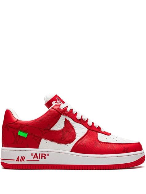 Louis Vuitton Nike Air Force 1 Low By Virgil Abloh White Red